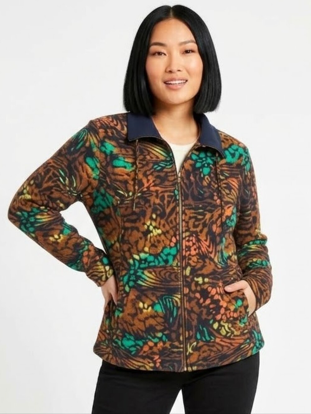 Chico's Zenergy Multicolor Animal Print Jacket